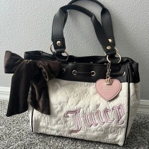 Juicy Couture Angel Chocolate & Cream Vintage Dreams Daydreamer Tote Bag NEW